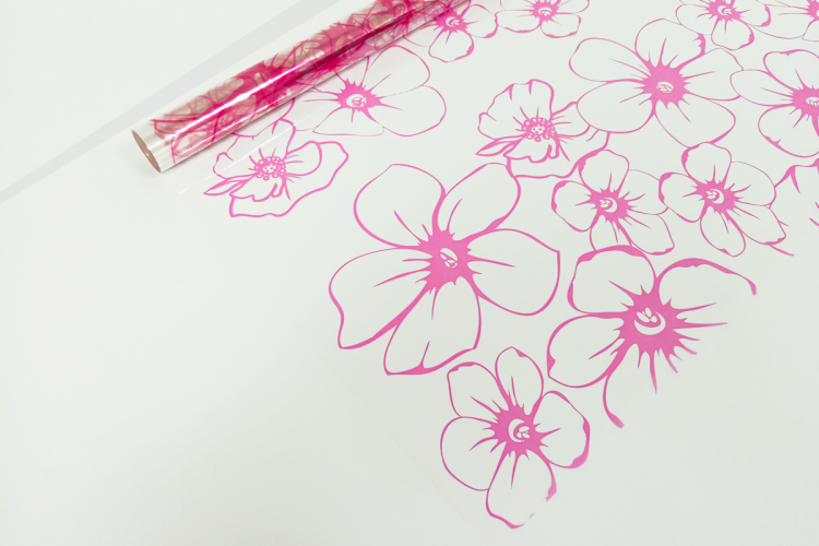 Пленка глянцевая "Лепестки Роз" Розовые