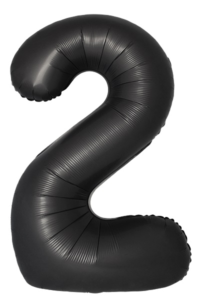 Шар Цифра "2" Slim Черный, Сатин / Satin Black (в упаковке) 