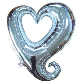 Шар фигура Цепь сердец, Серебро (в упаковке)